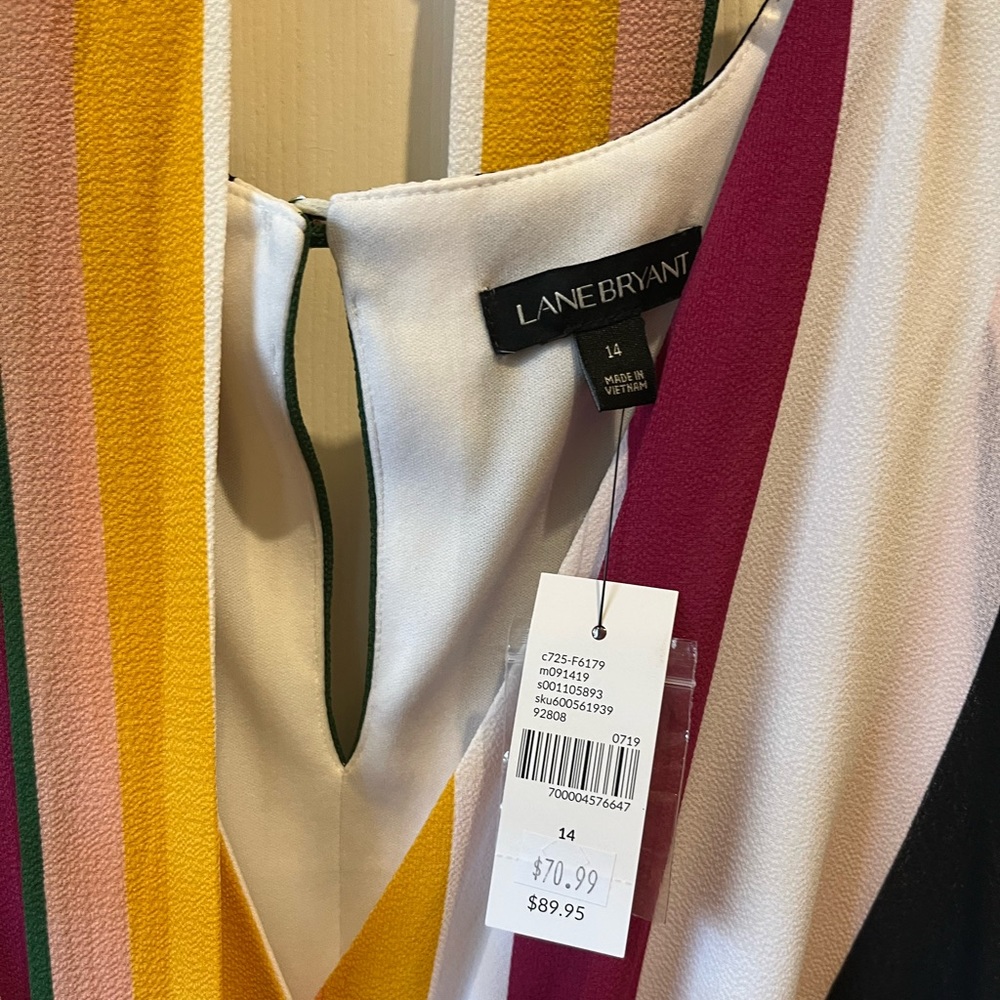 Lane Bryant, NWT, dress, size 14, pretty stripes!